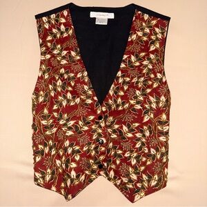 Ellen Ashley Vintage Floral Red Vest Top